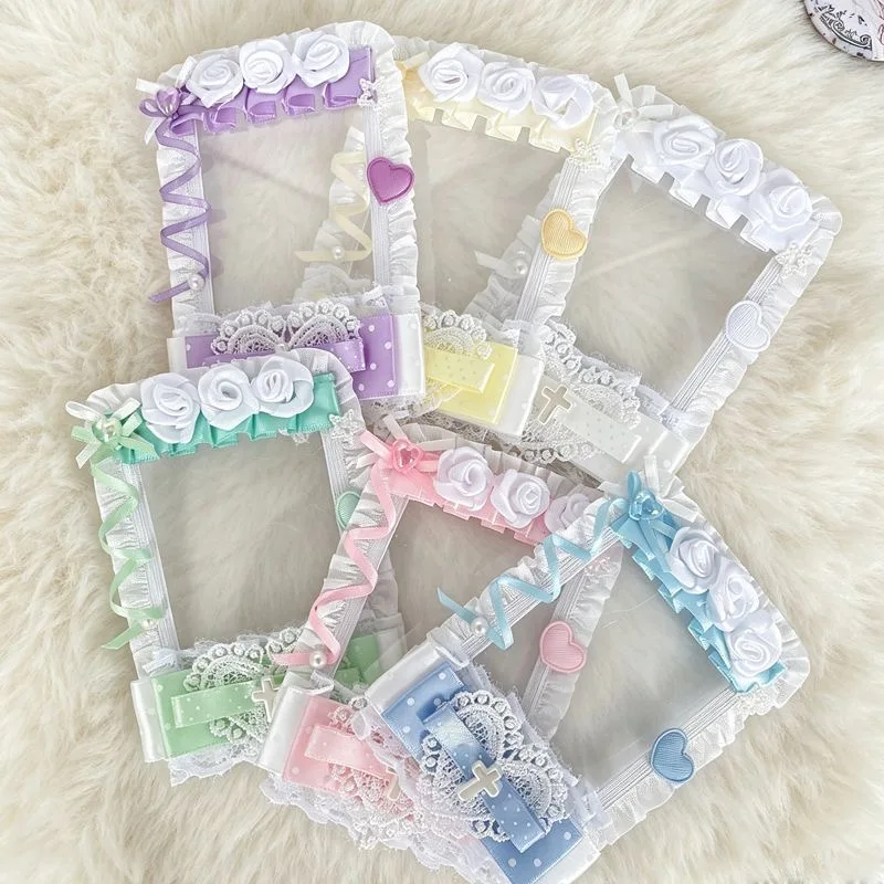 ita bag black accessories card holder card cover heart lace ins card protector bag charms accessories for diy bags decoration