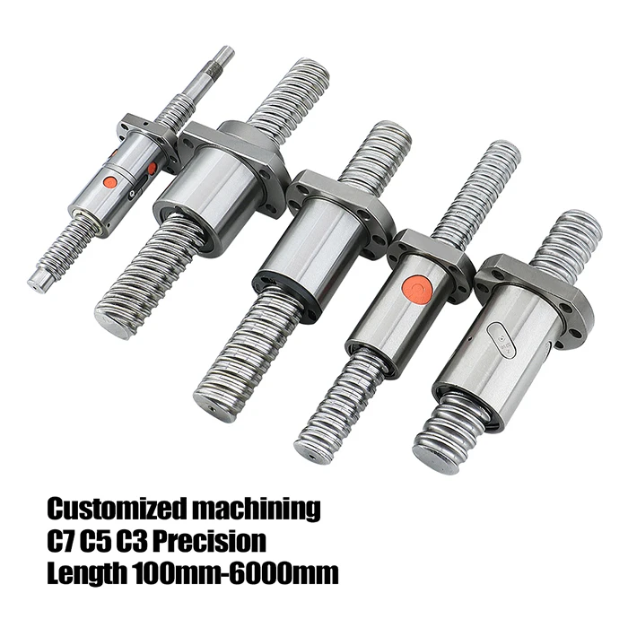 16mm Cold Rolled C7 Ball Screw SFU1605 500mm 1000mm 1500mm 2000mm 3000mm With Flange Single Sfu Dfu Ball Nut Tuercas for CNC