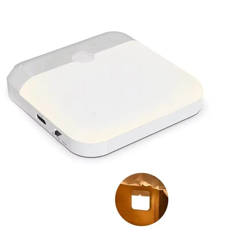 LED Night Light, Human Motion Sensor Lamp USB C Rechargeable Closet Light, Wireless LED Wall Lamp For Stairs Closet Kitchen Bed image 6