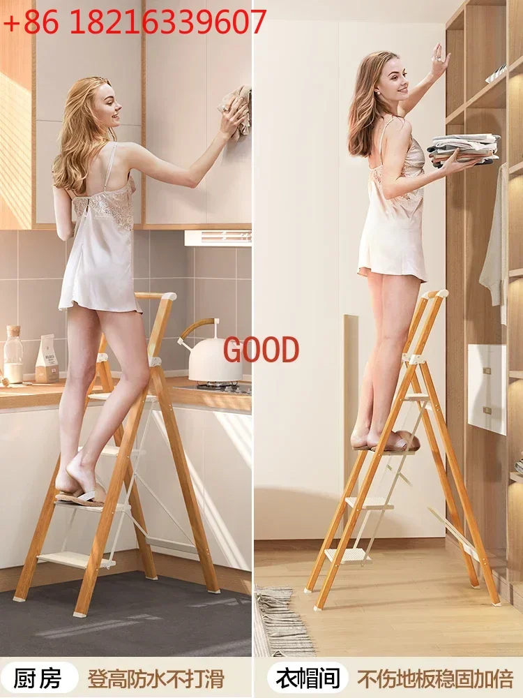 

Household folding ladder Indoor multi-functional four or five-step herringbone ladder Telescopic staircase