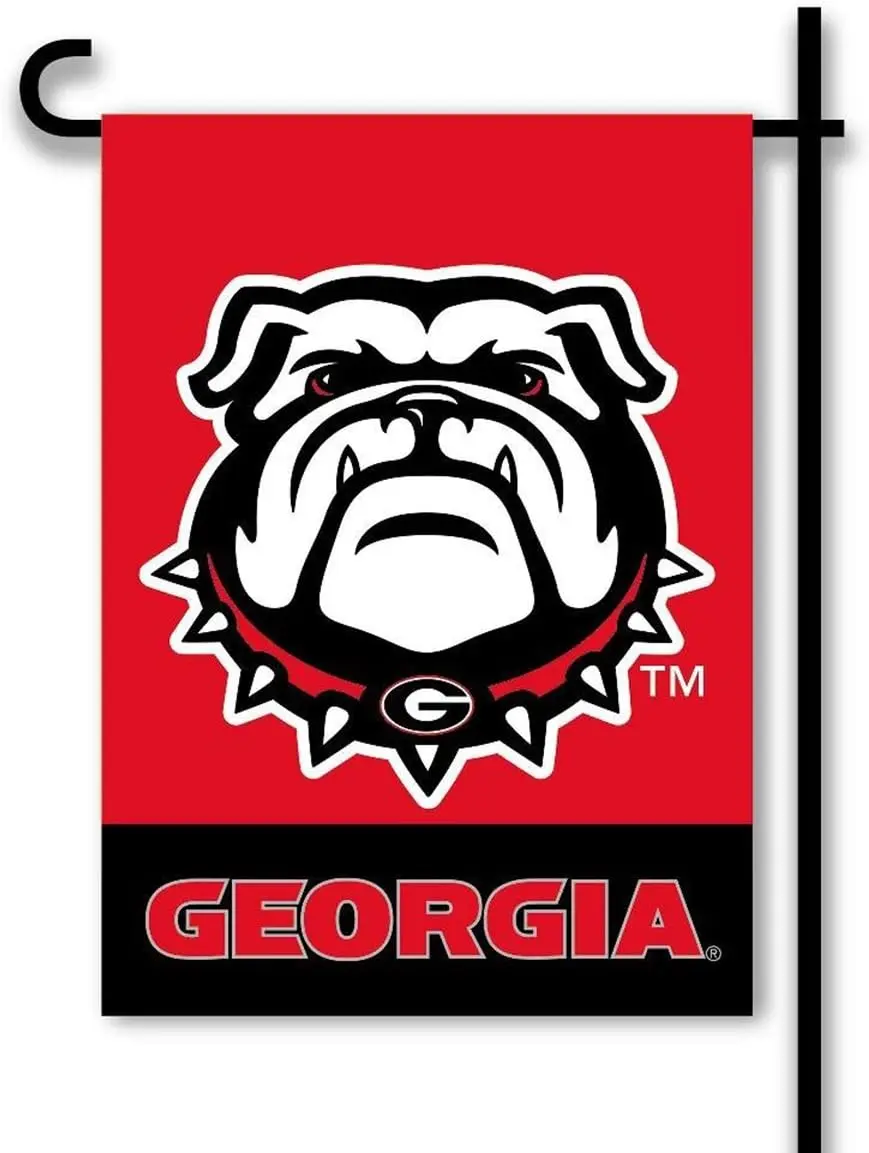 BSI PRODUCTS, INC. - Georgia Bulldogs 2-Sided Garden Flag - Includes Plastic Pole with Suction Cups - UGA Football Pride - H DDZ