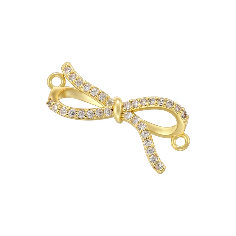 ZHUKOU 18k gold plated 3 styles bow pendant ladies DIY jewellery accessories: VD1491-VD1493