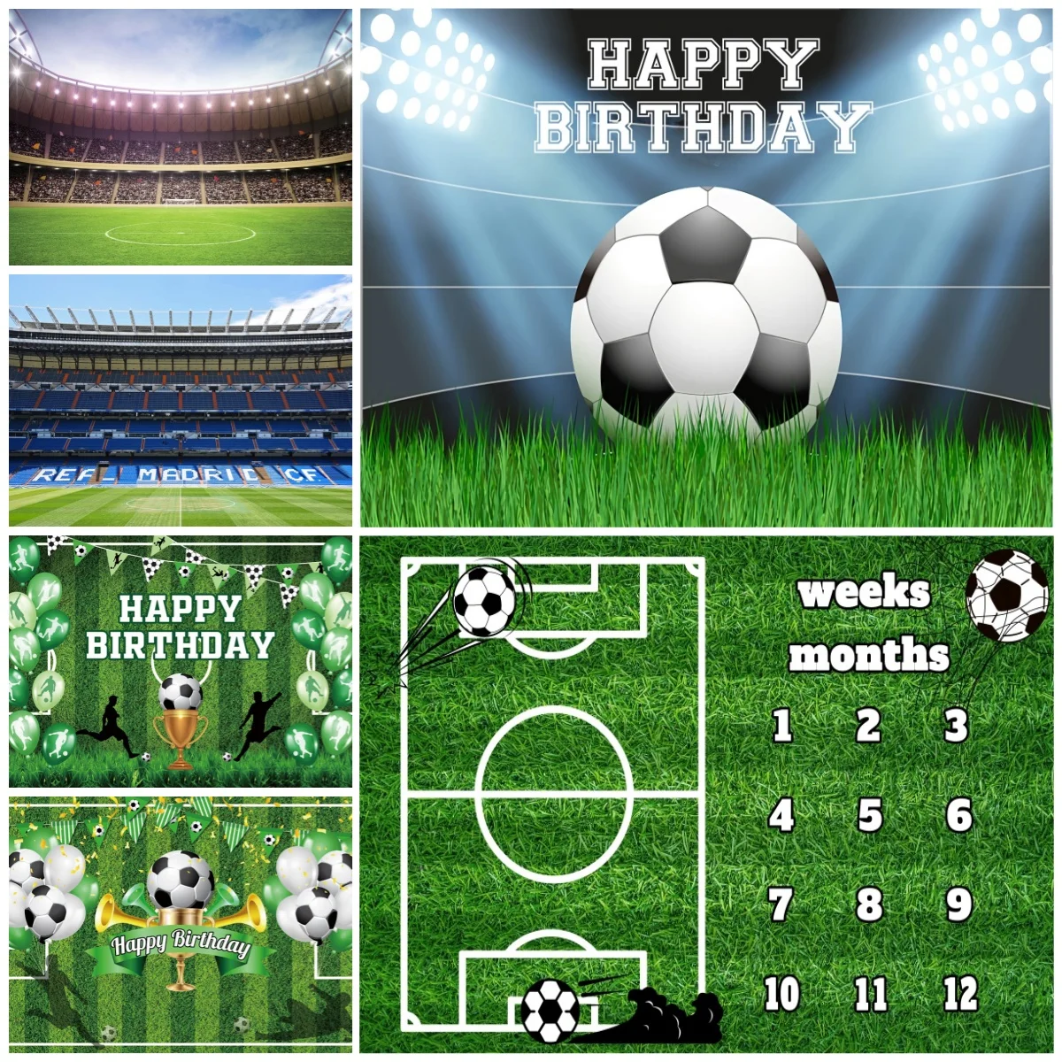 

Фон для фотосессии на футбольную тематику: футбольное поле, украшение для детского дня рождения, фон для детских портретов