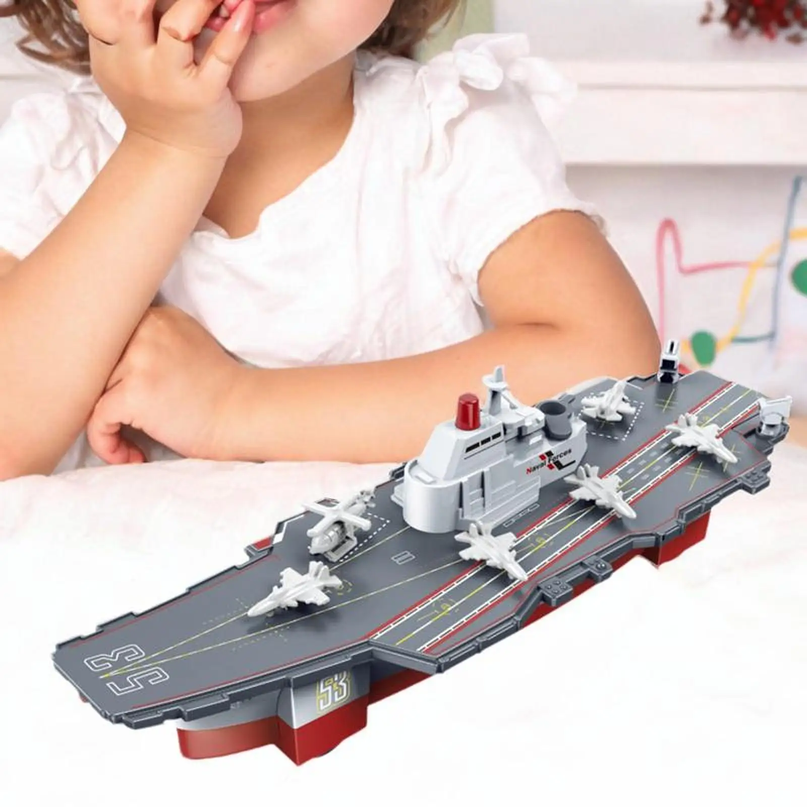 

Aircraft Carrier Toy Large Ship Creativity Spray Water Function Naval Ship Model