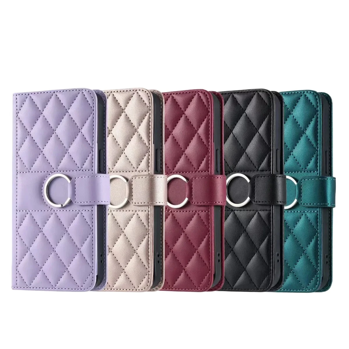 Luxury Leather Phone Case for IPhone Air 18 17 16 15 Plus 14 13 12 11 Pro Max Crossbody Wrist Strap Wallet Stand Protect Cover