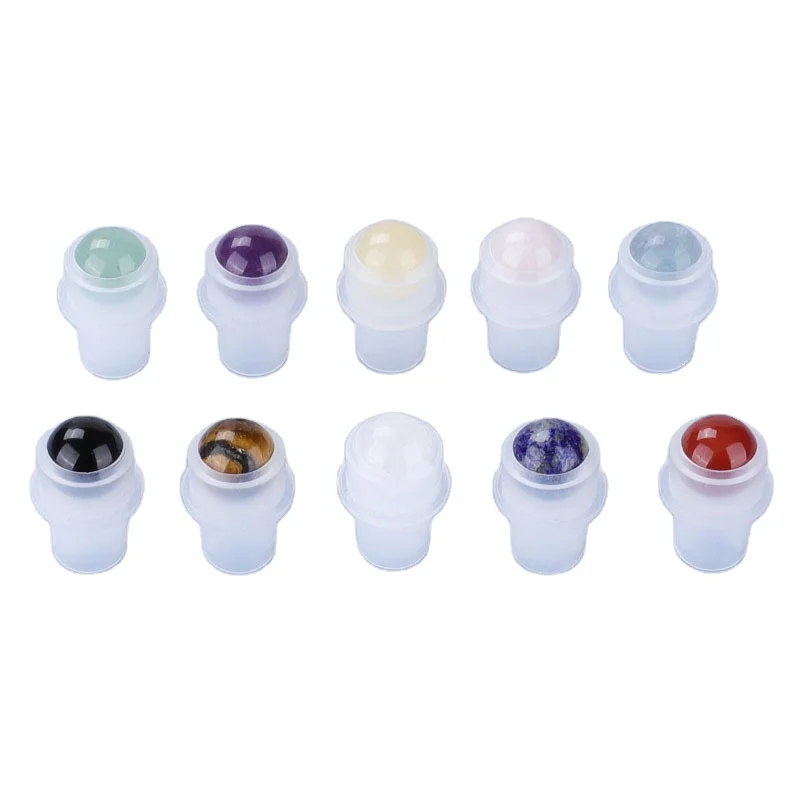 

Crystal Rolling Ball with Holder for Essential Oils Bottle Gemstone Roller Ball for 5ml 10ml Glass Bottle Perfume Travel