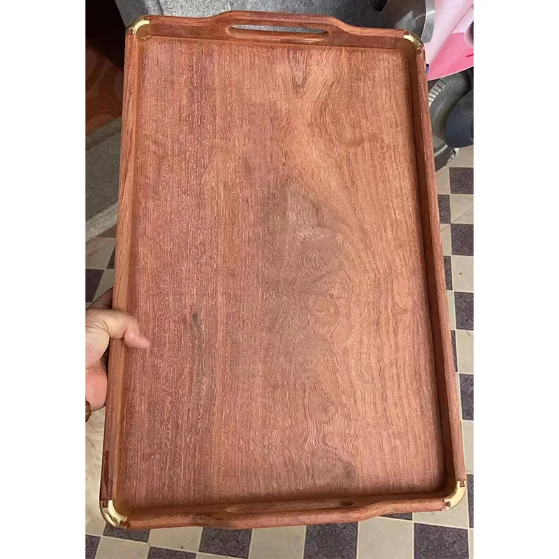 Luxury Home Decor Carved Large Natural Wood Plate Rectangle Wooden Food Serving Platters Tray