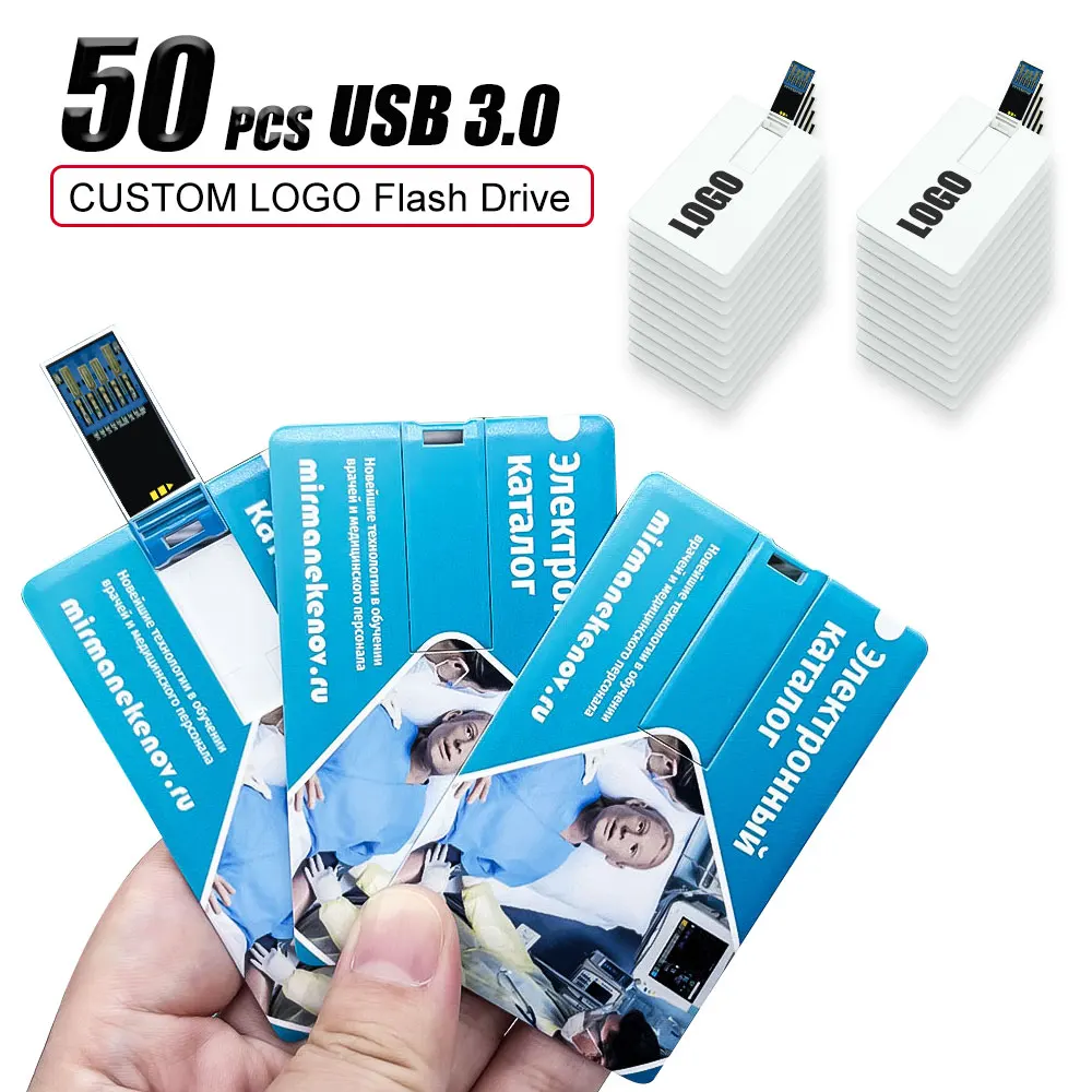 50 teile/los Bankkarte 32GB 64GB USB-Flash 3,0 personlize Kreditkarte Pen Drive 8GB 16GB USB-Flash-Laufwerk Hochzeits geschenke cle USB-Stick