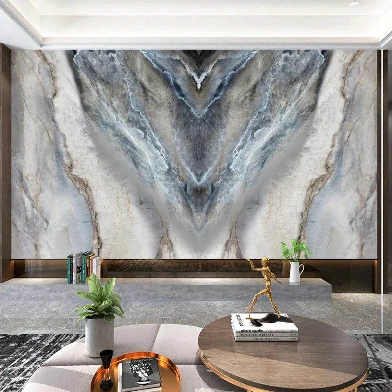 Photo Wallpapers European Style Simple Grey Marble Pattern Mural Painting For Living Room Sofa Background Home Decor Wall Cloth