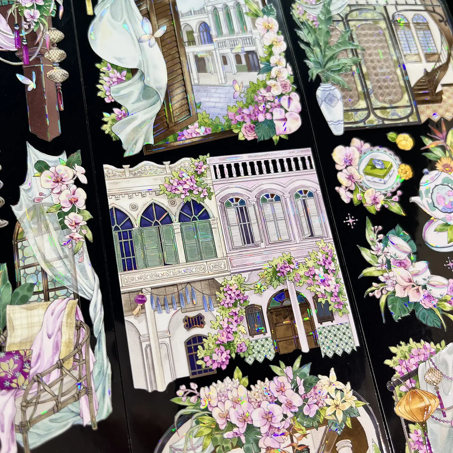 Nanyang Dream PET Tape Sample, Republican Era Building Ancient Style DIY Stickers for Journaling Scrapbooking Shaker Card Making