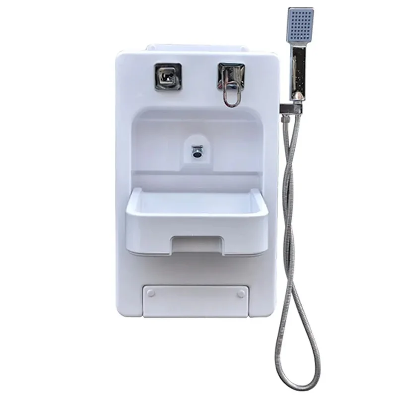 Folding Dual-Purpose Wash Basin and Toilet Cabinet for RV Camper Van