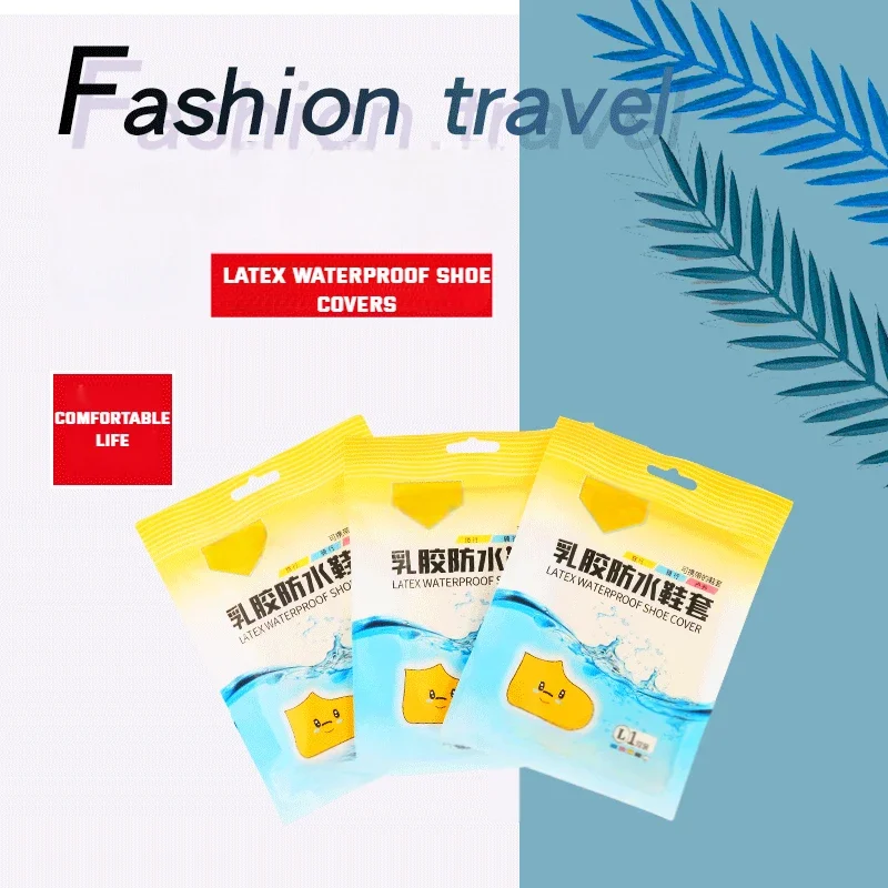 

New Thickened Elastic Latex Shoe Covers Waterproof Shoe Covers Outdoor Rain Boots PVC Silicone Anti Slip Thick Rain Shoe Covers