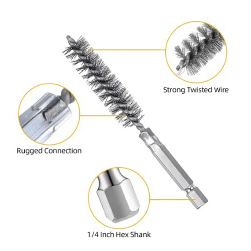 Nuovo 6 Pcs 8-19mm Wire Tube Machinery spazzola per la pulizia detergente per ruggine lavaggio strumenti di lucidatura per l\'elaborazione della