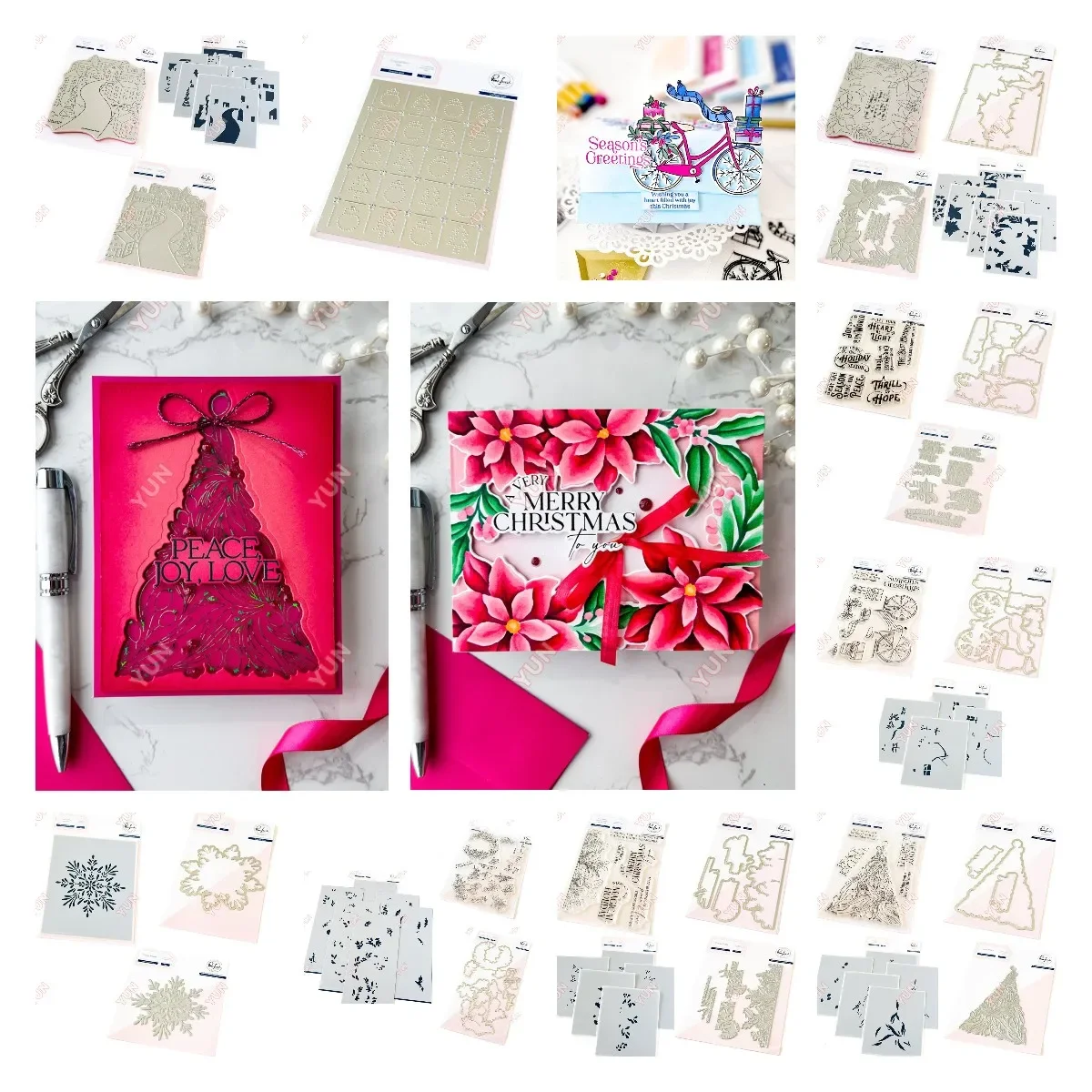 Christmas Holiday Release Flowers Grid Snowflake Tree Frame Hot Foil Cut Dies Stamps new Stencil DIY Scrapbooking Card Handmade