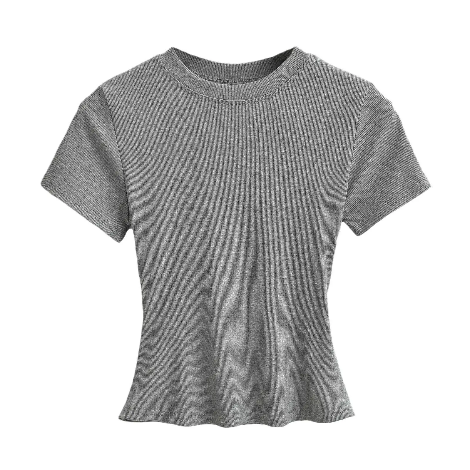 تي شيرت نسائي Bla ort-Sved oulder irt مصنوع من القطن بقصة ضيقة صيفي كاجوال مريح بدون علامة تجارية مسجلة... #5