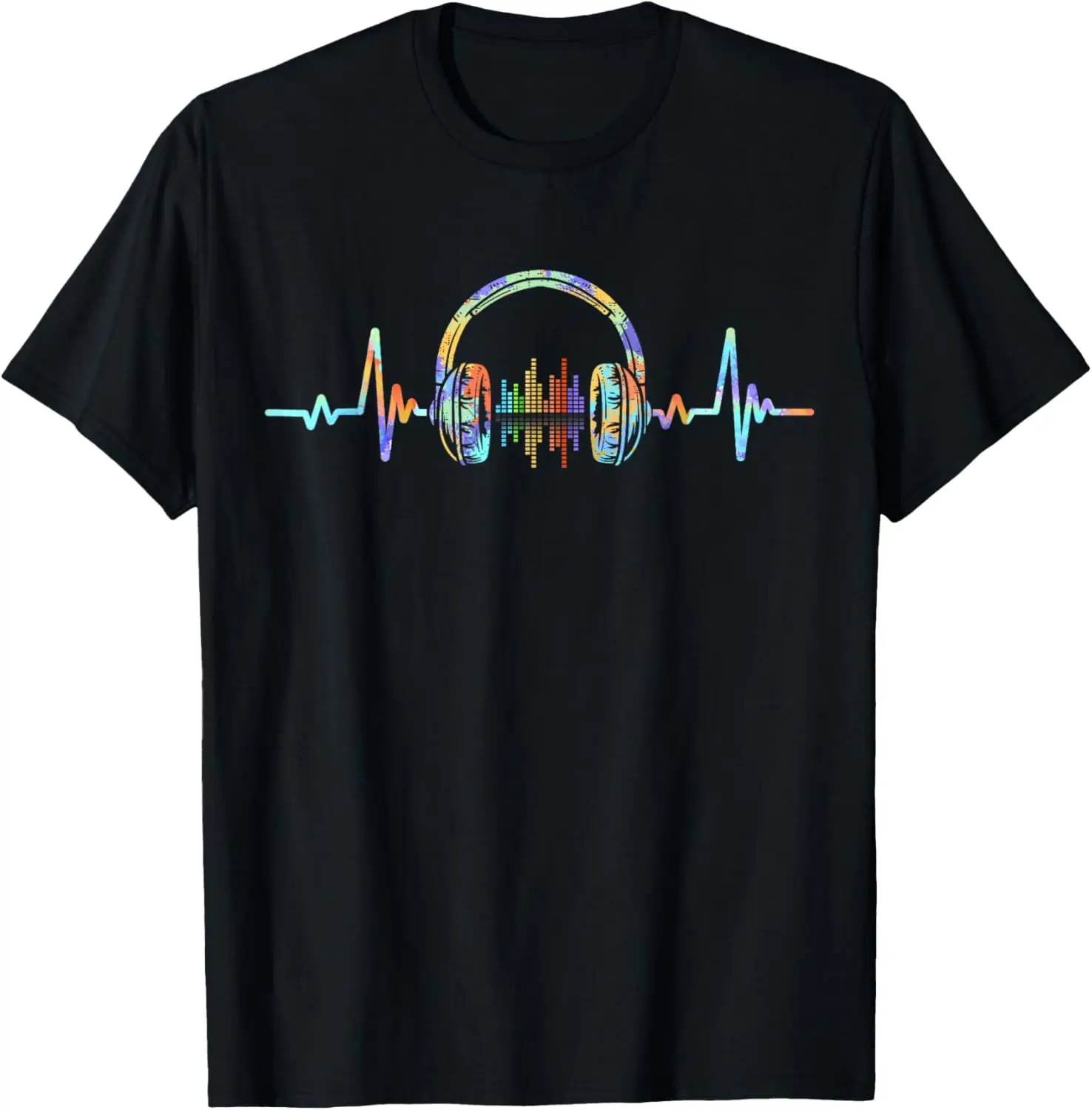 Heartbeat Soundwave Headphone Graphic Tee Music Lover Producer DJ Cotton T-Shirt