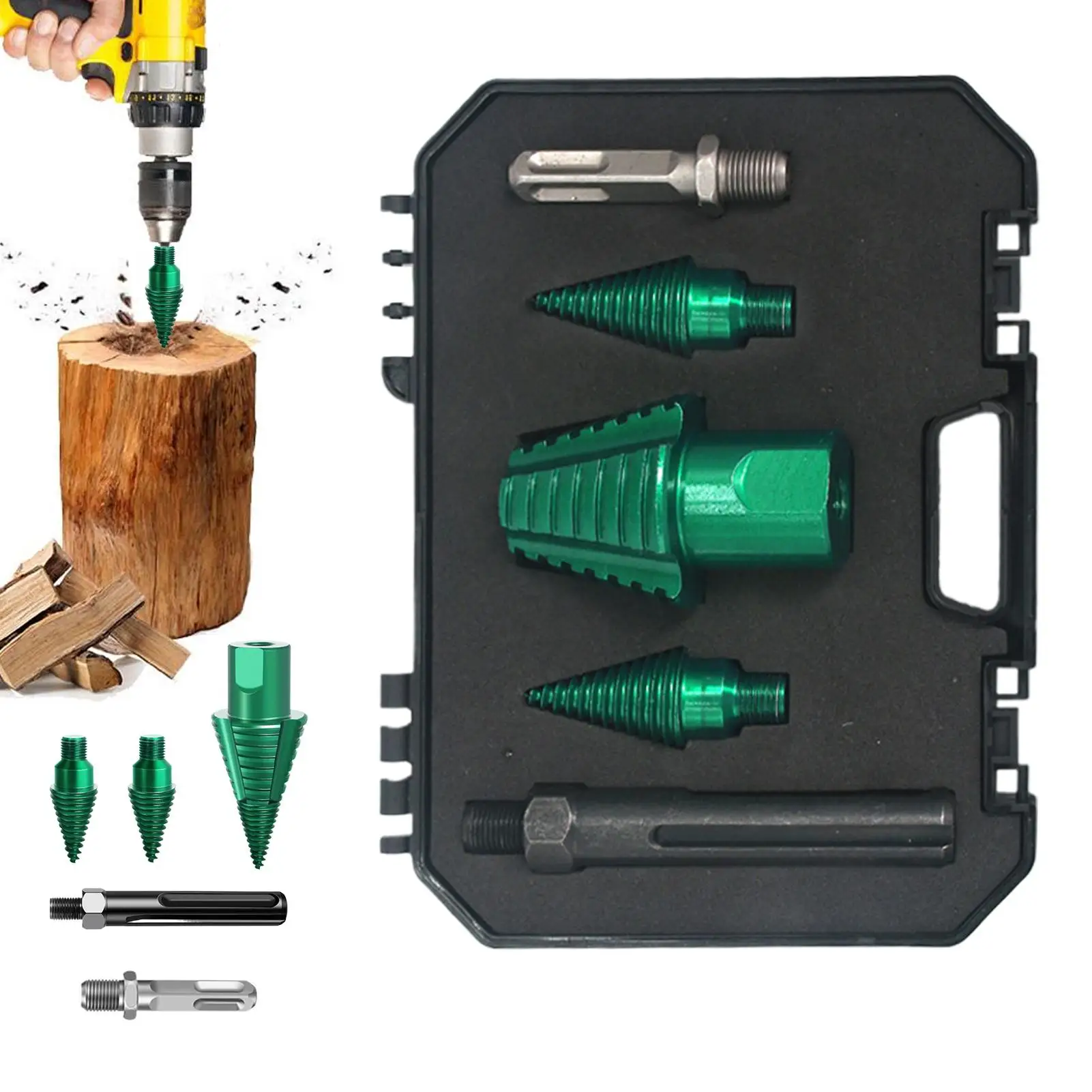 Wood Splitter Drill Bit Wood Splitting Bit Removable Chopping Tool For Home Repair Tasks Project Crafting Furniture Assembly
