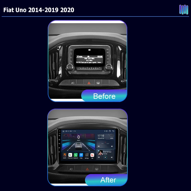 AI VOICE Android car radio for Fiat Uno 2014-2019 2020 stereo GPS Navigation video Multimedia Player tape recorder  carplay