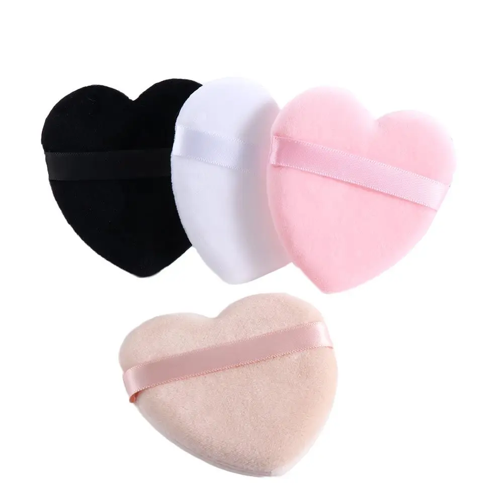 Veludo macio em forma de coração corretivo maquiagem algodão compõem puff pó puff esponjas de beleza cosméticos puff compõem ferramentas