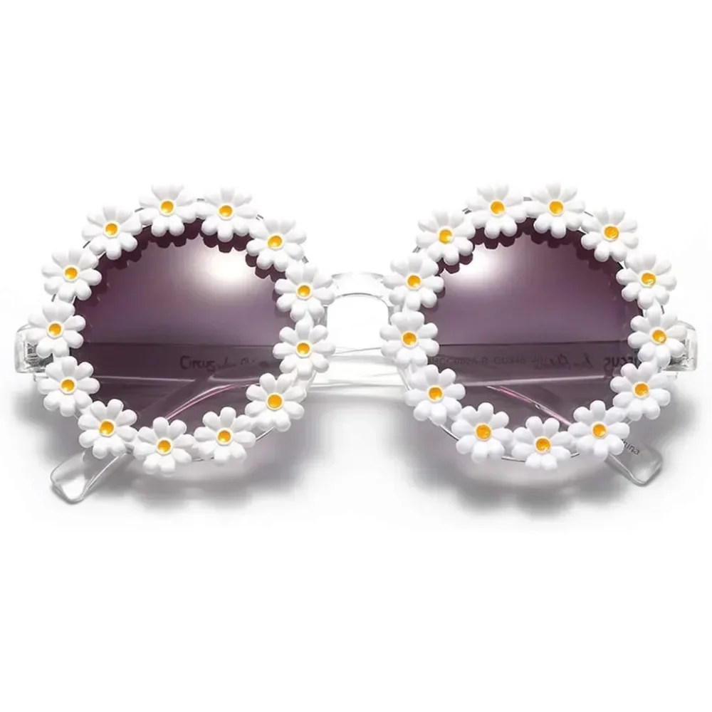 Classic Daisy Round Sunglasses Classy Women/Men Mirror Sun Glasses UV400