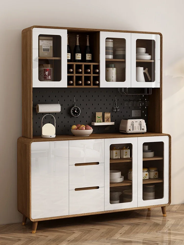 Luxury Design Wine Cabinet Solid Wood Construction Sideboard Storage Wine Cabinet Living Room Curio Vitrinas Bar Furniture LVWC