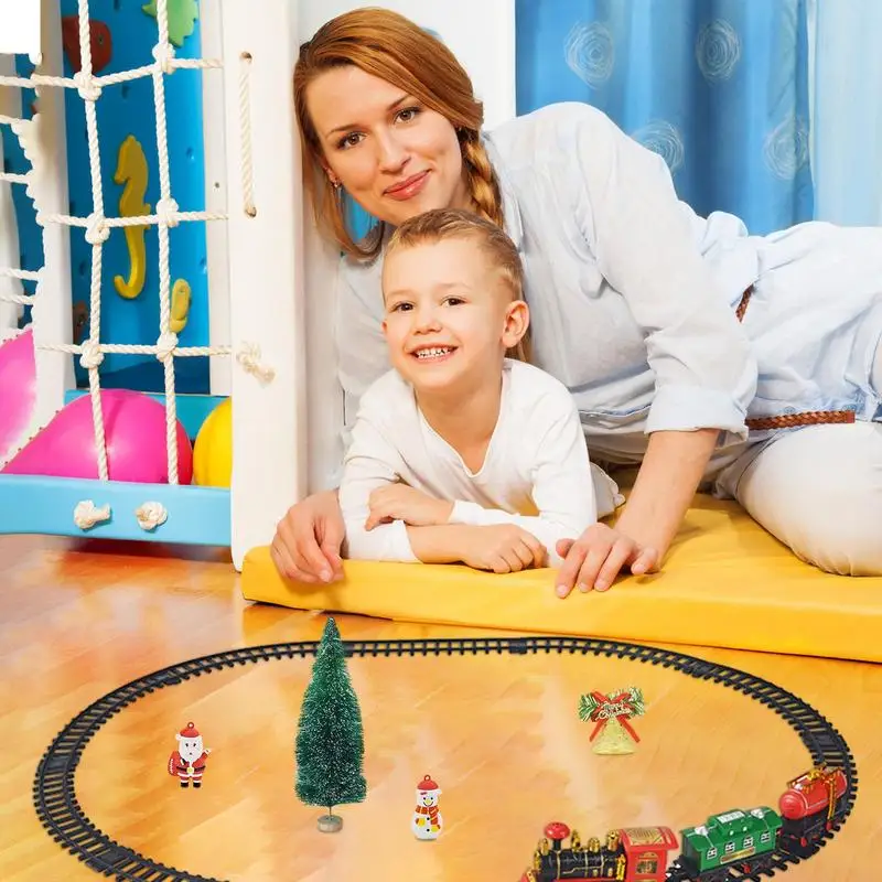 Christmas Electric Train Toy Train Toys Festive Home Decor DIY Car Track Carriages And Tracks Toys Christmas Gift For Aged 4 5 6