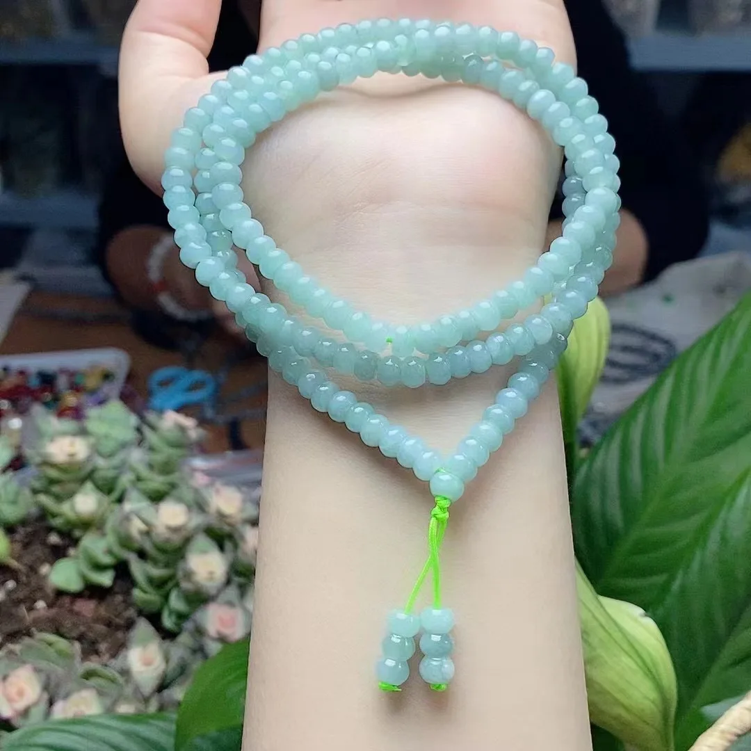 

Genuine Myanmar Jadeite Jade Bracelet Mala Beads 108 Sweater Chain Necklace Men Women Fine Jewelry Natural Burma Jade Bracelets