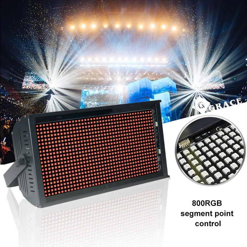 Igracelite 800PCS RGB LED Strobe Light Numbers Pattern Letters DMX Stroboscope Stage Lighting