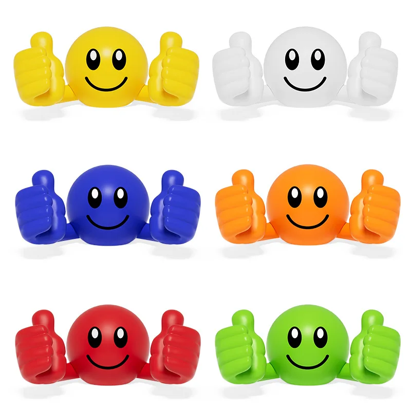 Cartoon Desktop Decor Smiley Rotating Thumb Phone Tablet Stand Creative Plastic Lazy Phone Holder