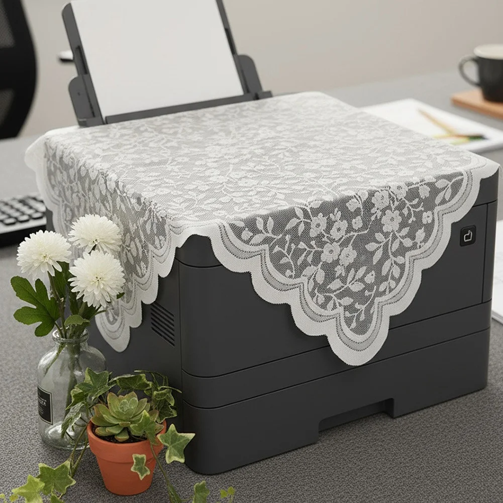 Lace Microwave And Printer Dust Cover Coffee Table Protectors Machine Washable Stylish Protection Dustproof Cover Cloth For Home