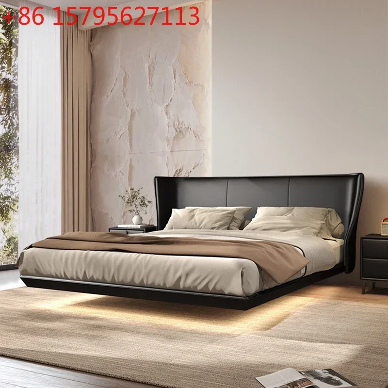 

European Black Double Bed Bedroom Waterproof Sleeping Headboard Twin Bed Queen Luxury Unique Letto Matrimoniale Unique Furniture