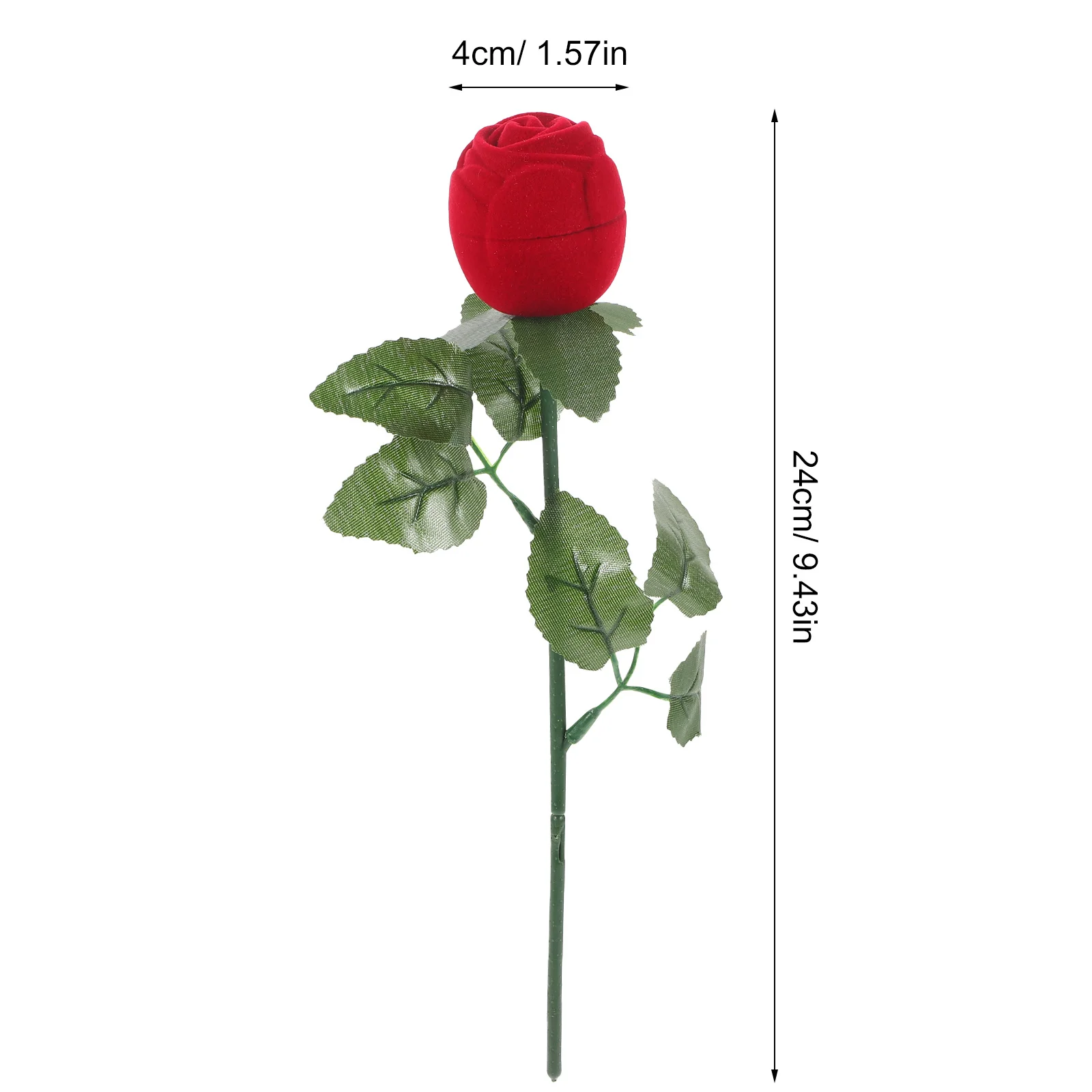 10Pcs Romantic Flower Ring Box Red Rose Shaped Engagement Wedding Ring Jewelry Gift Case Proposal Valentine's Day