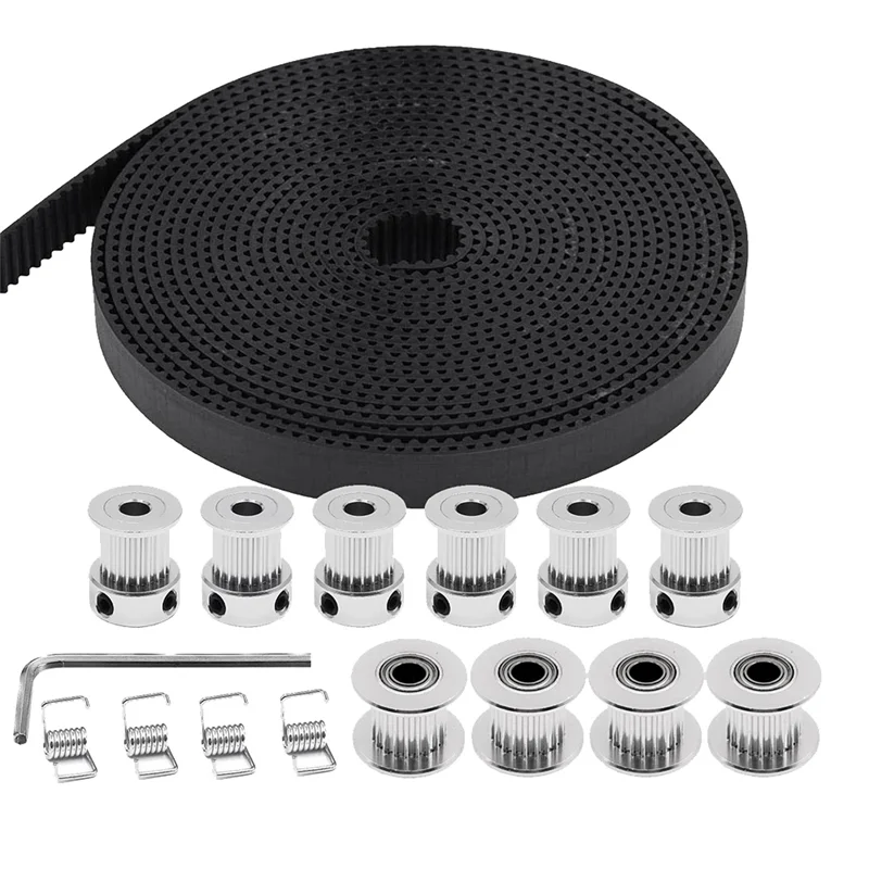 5 متر GT2 مؤقت اشتعال 10 مللي متر عرض 20 أسنان 5 مللي متر تتحمل توقيت عجلة بكرة + 20 أسنان تتحمل 5 مللي متر المهمل الموتر الربيع التواء-L47A #2