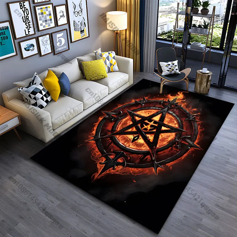 Fiery mystical symbol embodiment power carpet Yoga living room room decor children's crawling mat doormat area rug