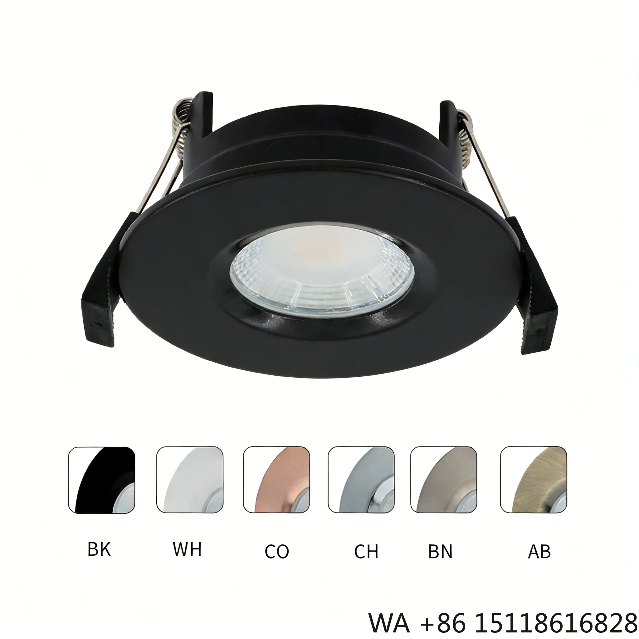 Fixed Fire Rated Ceiling Spot Light Housing 4W 6W White Black IP65 Recessed SMD Downlight CCT Switch Dimmable 60 Beam Angle