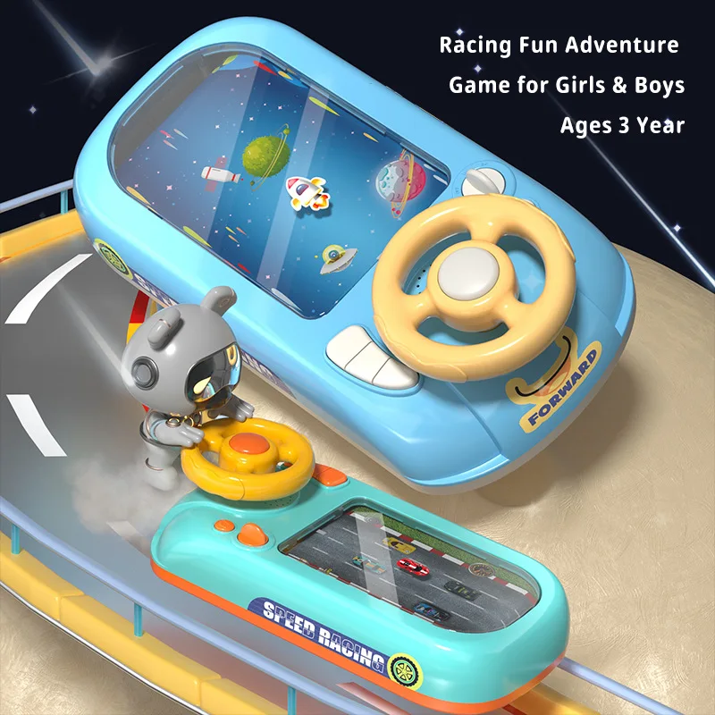 Simulation Driving Steering Wheel Car Racing Toys for Kids Spaceship Great Adventure Game Console Toys for Boys Girls Xmas Gifts