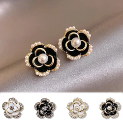 5PCS 10MM Luxury Alloy Nail Art Flower Charms Jewelry Accessory Parts Nails Decoration Supplies Manicure Decor Rhinestone Pearl