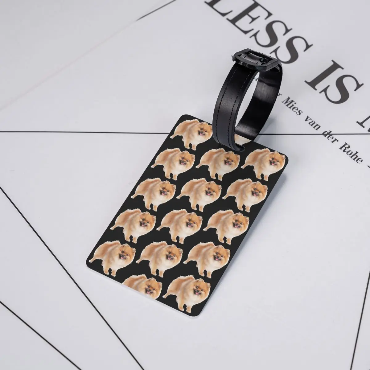 Pomeranian Luggage Tags for Suitcases Cute Spitz Pet Dog Baggage Tags Privacy Cover Name ID Card