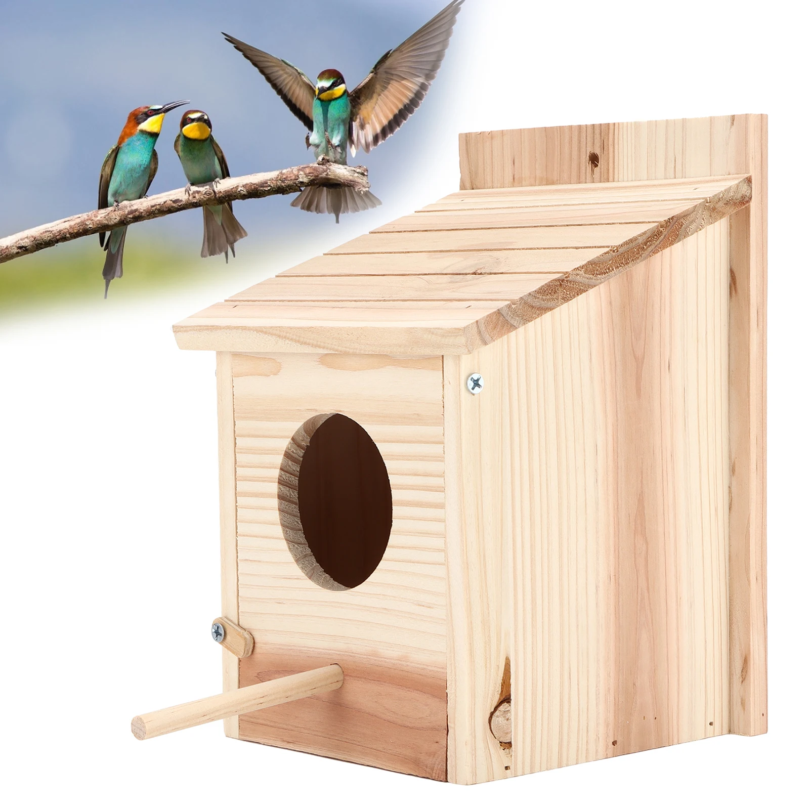 Innovative Wooden Birdhouse Natural And Safe DIY Outdoor Wooden Birdhouse Breeding Box