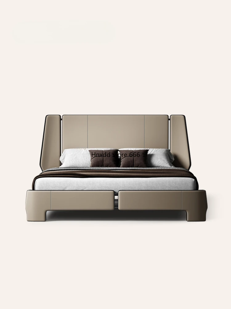 Modern simple home high-end luxury light luxury 1.8 meters leather bed