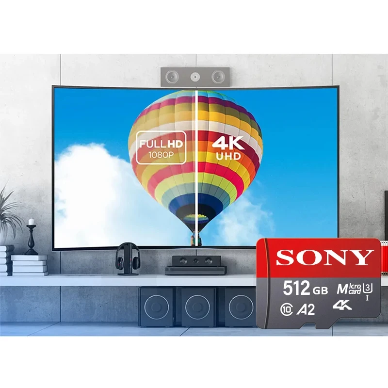 SONY Micro SD hafıza kartı sınıf 10 1TB 512GB 256GB 128 GB 64GB mikro SD TF Flash kart 32 64 128 GB MicroSD telefon kamera için