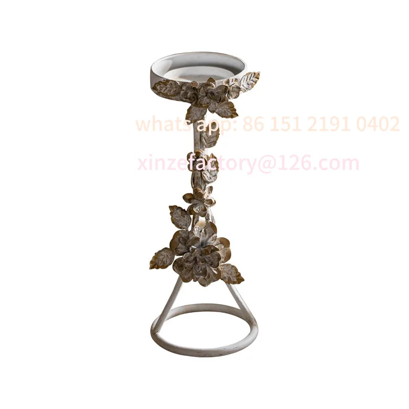 Customizable American Retro Candlestick Wrought Iron Old Flower Decoration Ornament Romantic Candlelight Dinner Creative Fashion