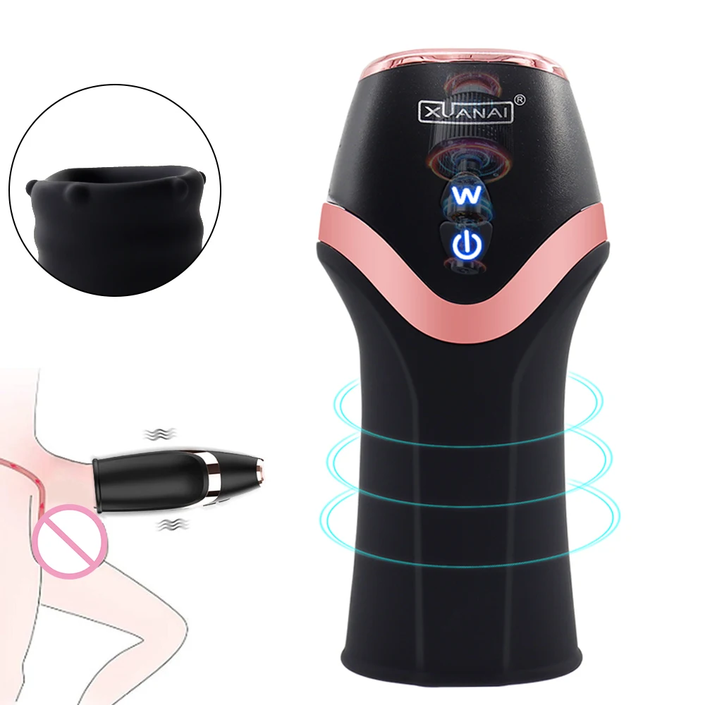 Male Sexy Penis Pump Vibrator Penis Delay 12 Speed ​​Male Masturbator Trainer Automatic Glans Stimulation Exercise Oral Sex Toy