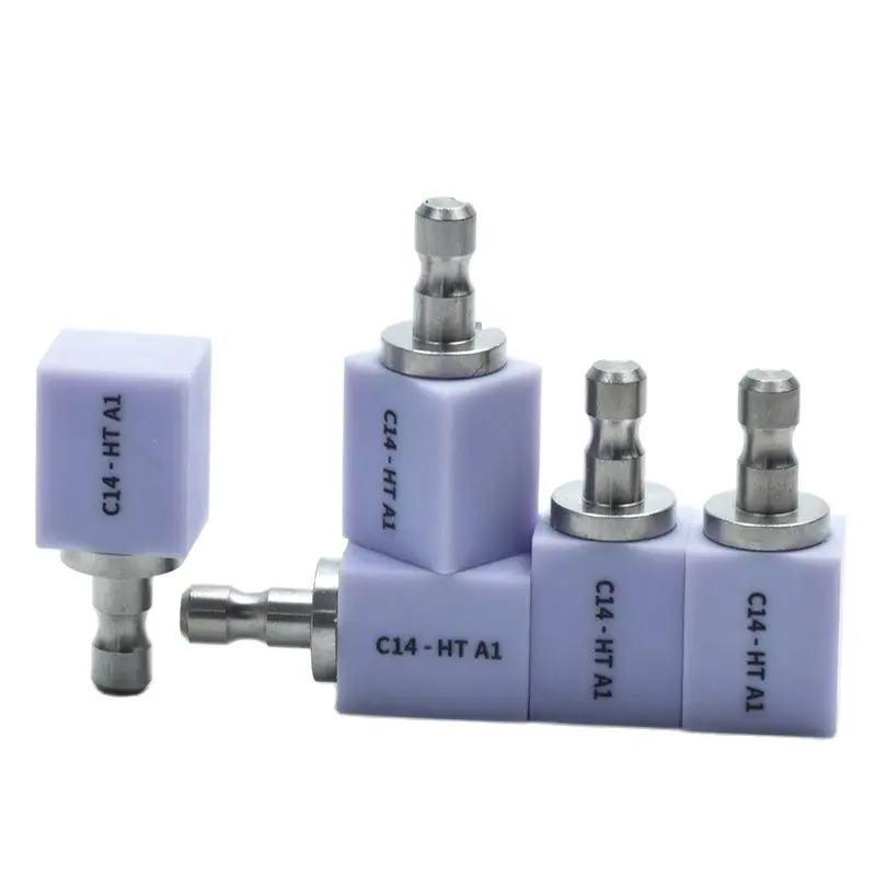 Dental Tool C14 HT Series Lithium Disilicates Glass Ceramics Blocks for Dental Crowns 5pcs/box