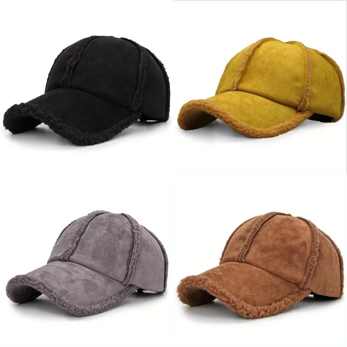 

Suede Like Baseball Cap for Man's and Woman's Autumn and Winter Fashion Street Trend Windproof Cap Vintage Solid Color Dad Hat