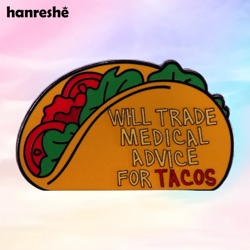 Hanreshe Funny Hot Dog Enamel Pin Medical Nutrition Brooch Backpack Bag Lapel Badge Jewelry for Women Men