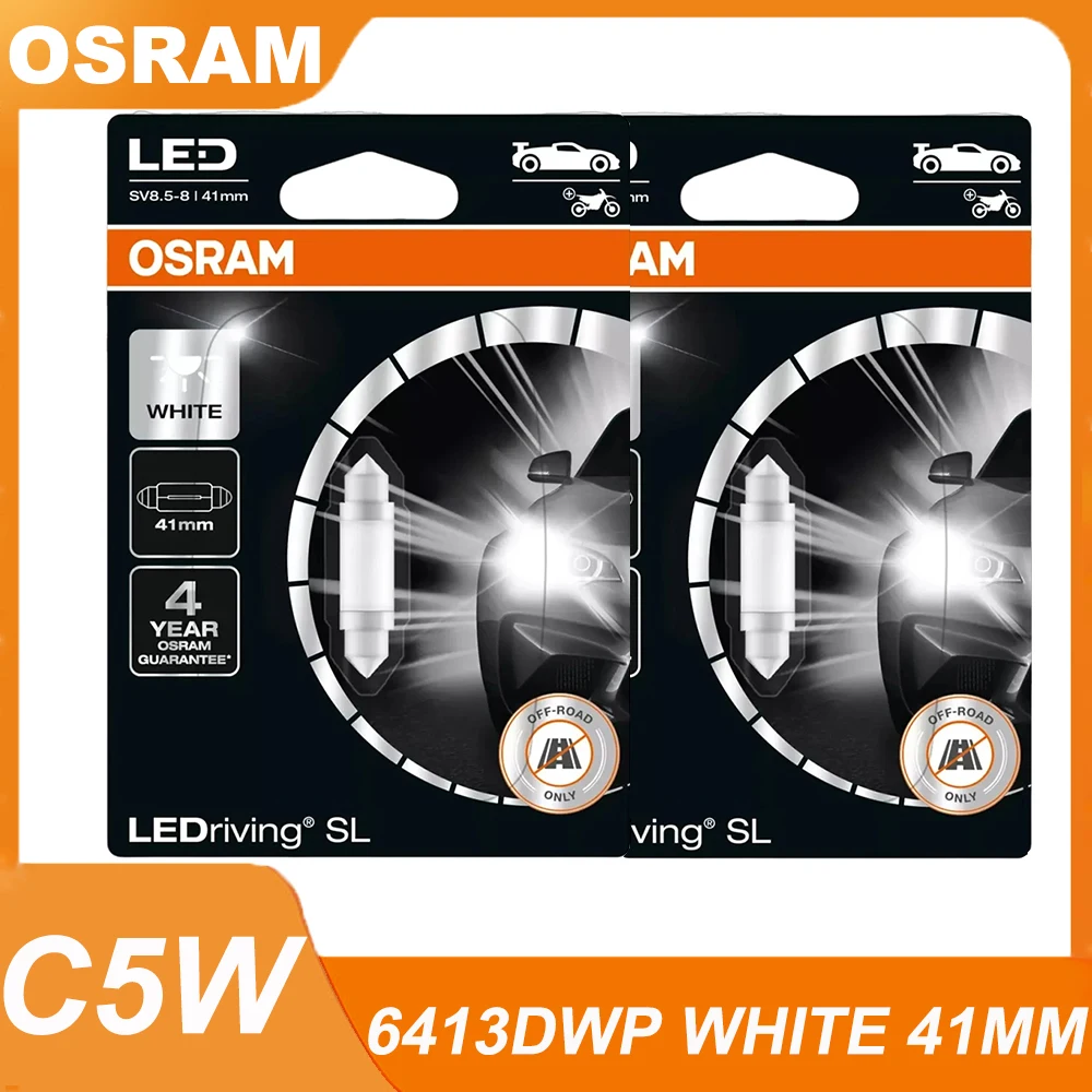 Osram original LEDriving SL signal light C5W 6413DWP 41MM cold white light 6000K 12V reading light board interior halogen bulb