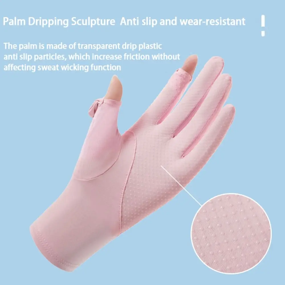 Fashion Anti-UV Sunscreen Gloves Breathable Non Slip Riding Gloves Thin Touch Screen Mittens Women