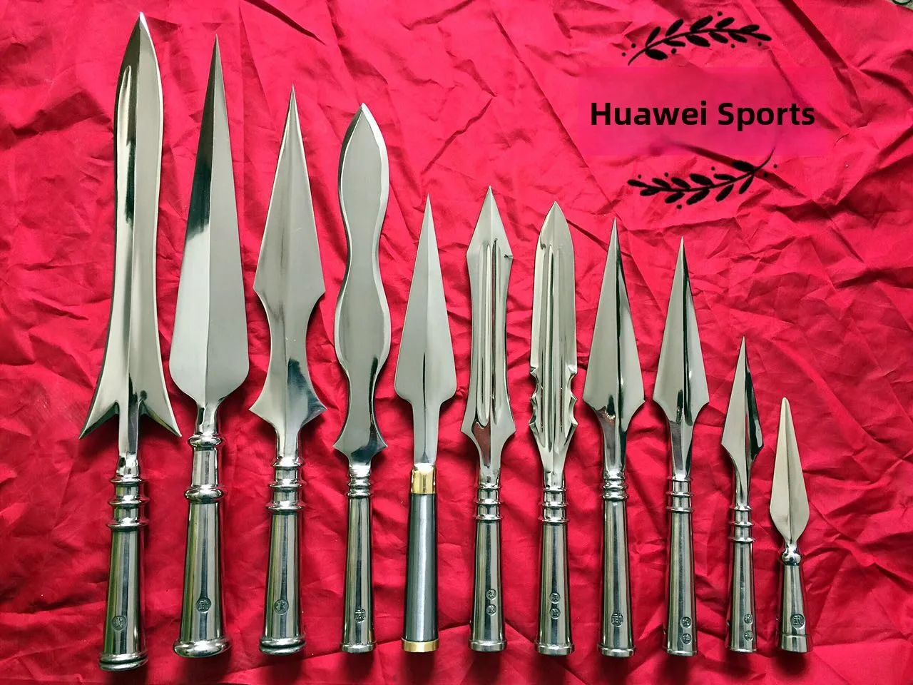 Red Plum Blossom Steel Martial Arts Long Spear Stainless Steel Forged Gun Head Zhao Yun Weapon Training Fitness Equipment