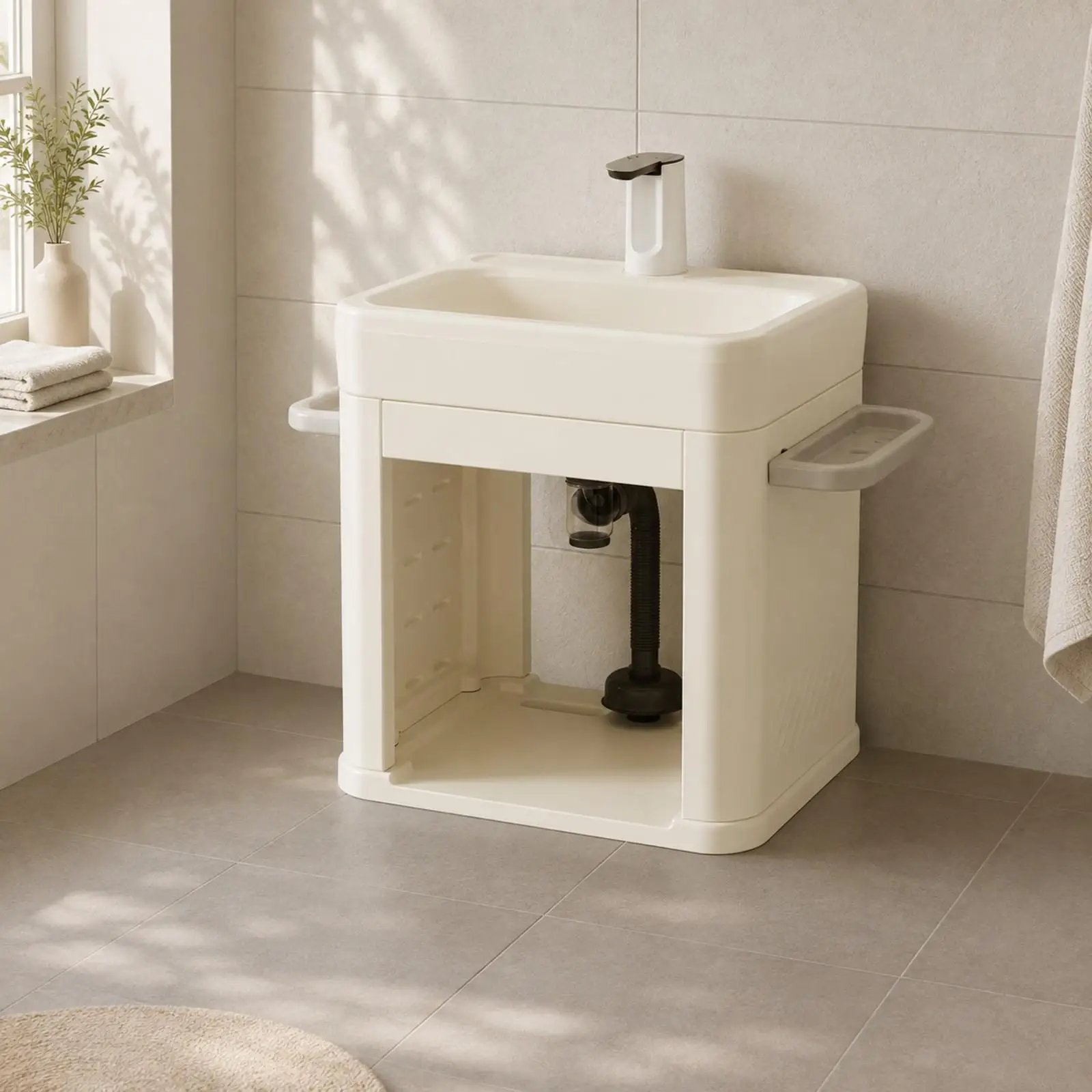 compact-children-sink-storage-cabinet-with-drain-hose-for-bathroom-or-nursery-room